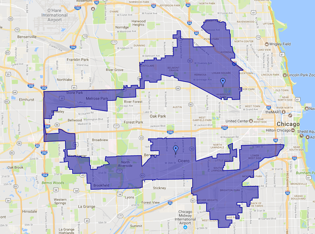Illinois’ 4th Congressional District (Google Maps)